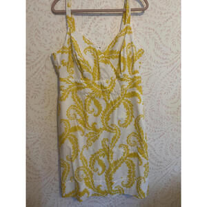 NEW Boden Yellow and White Patterned Dress